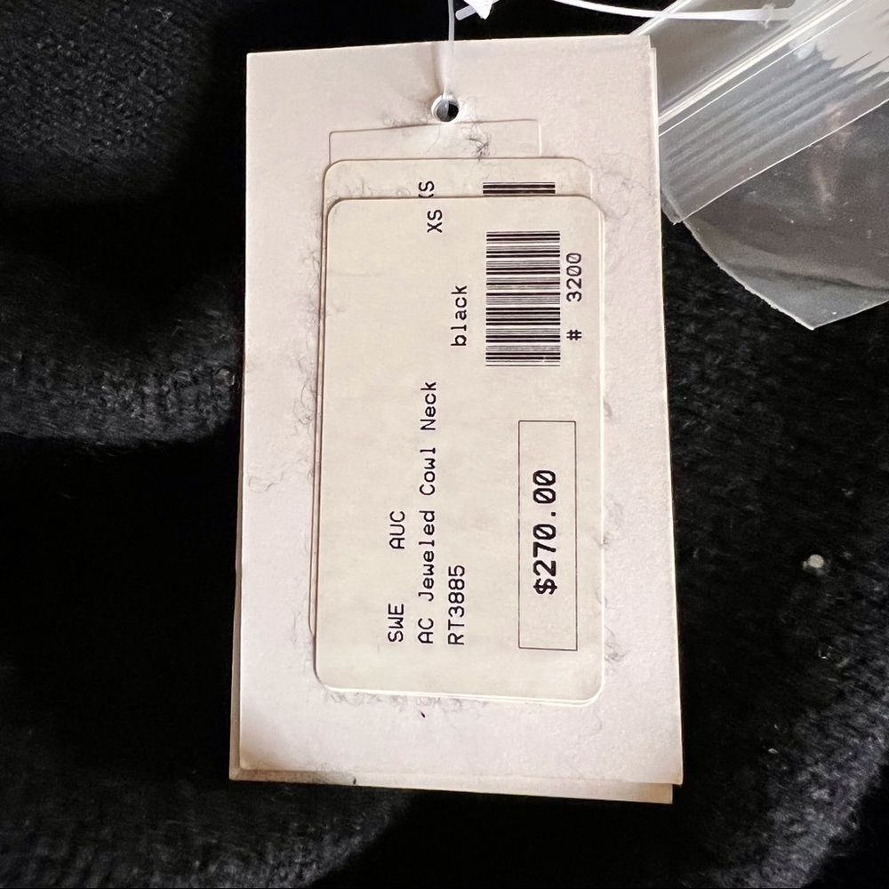 Autumn Cashmere Cowl Neck with Delicate Subtle Jewels. XS. 100% cashmere. New. - Picture 5 of 8